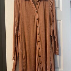 Rust Button-Up Long Sleeve Shirt
